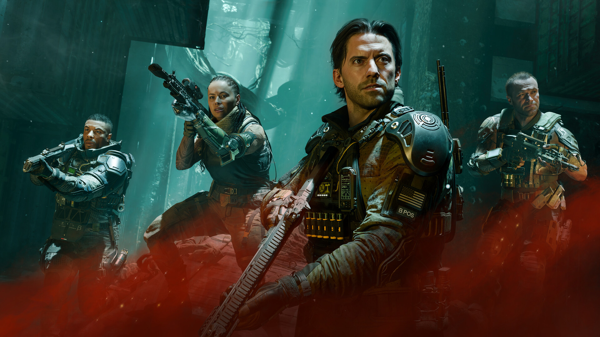Four armed Black Ops 7 operators stand ready in Season 06 promotional artwork