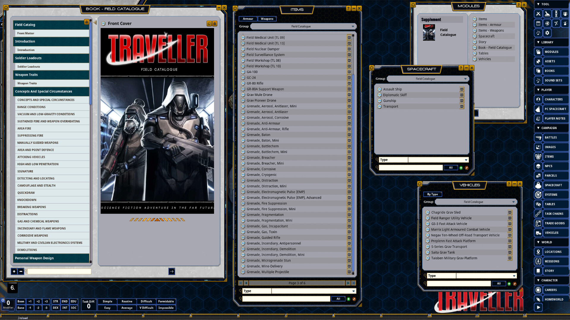 Fantasy Grounds - Traveller - Field Catalogue Featured Screenshot #1