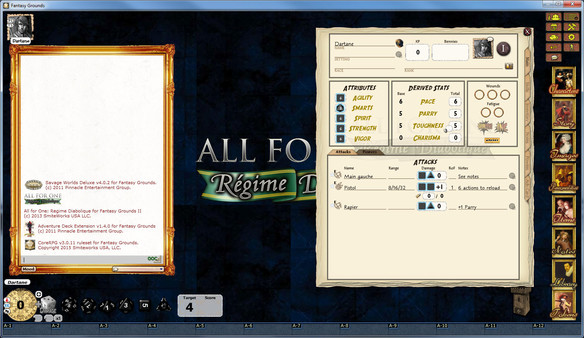 Fantasy Grounds - Savage Worlds Setting: All for One - Regime Diabolique