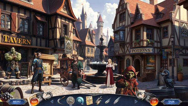 Screenshot of Adventures & Quests - The black Crystal gameplay showing in-action mechanics