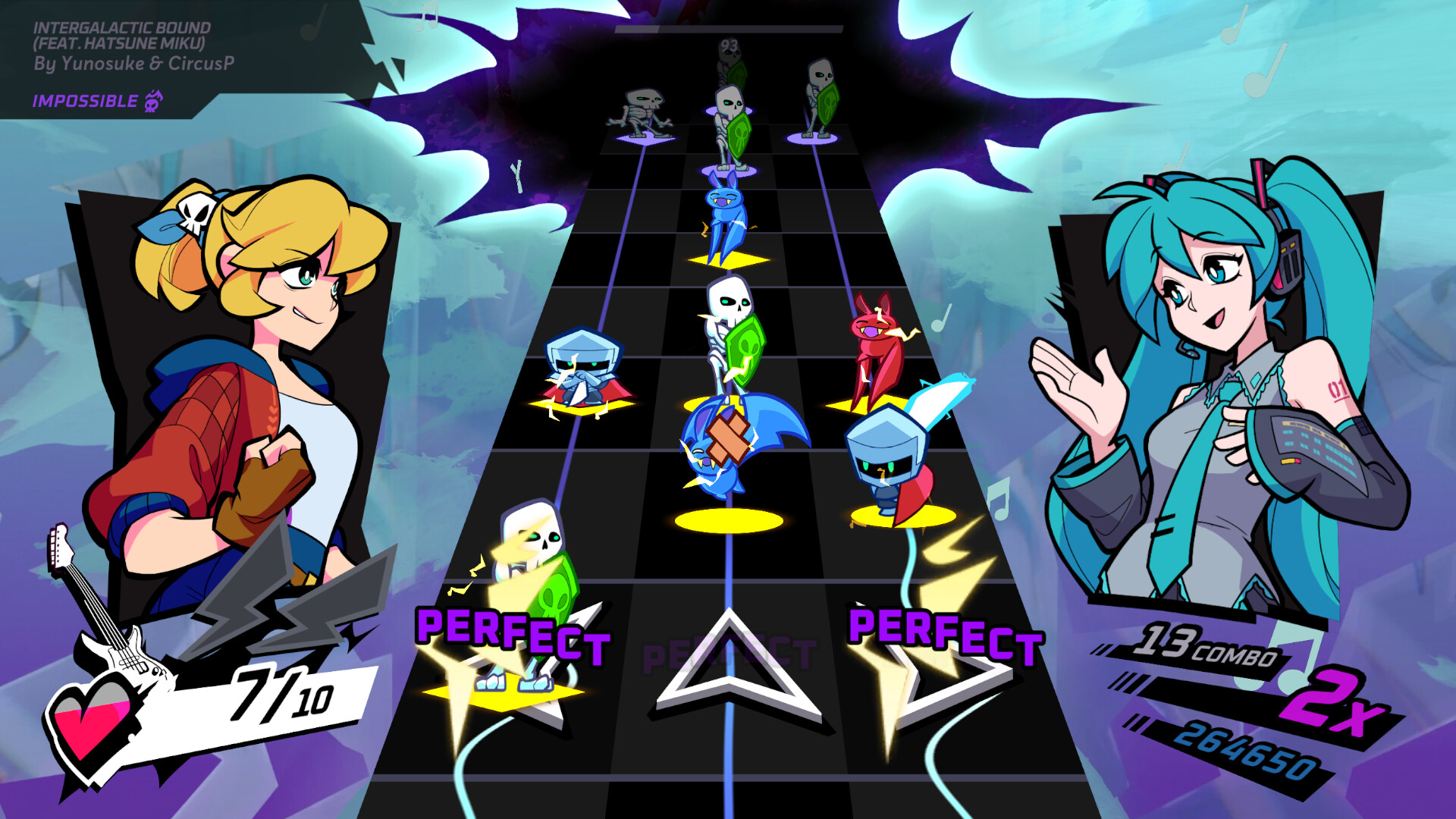 Rift of the NecroDancer: Hatsune Miku - "Intergalactic Bound" Featured Screenshot #1