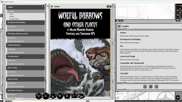 Fantasy Grounds - Woeful Barrows And Other Places for Shadowdark RPG