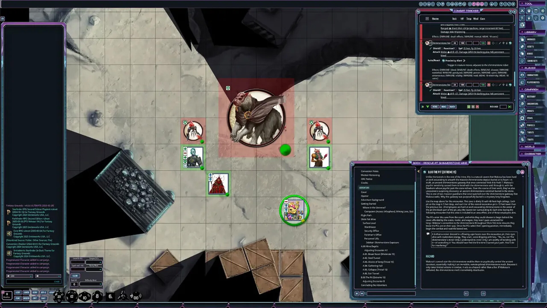 Fantasy Grounds - Starfinder 2 RPG - Starfinder Playtest Society Scenario #4: Rescue at Shimmerstone Mine Featured Screenshot #1