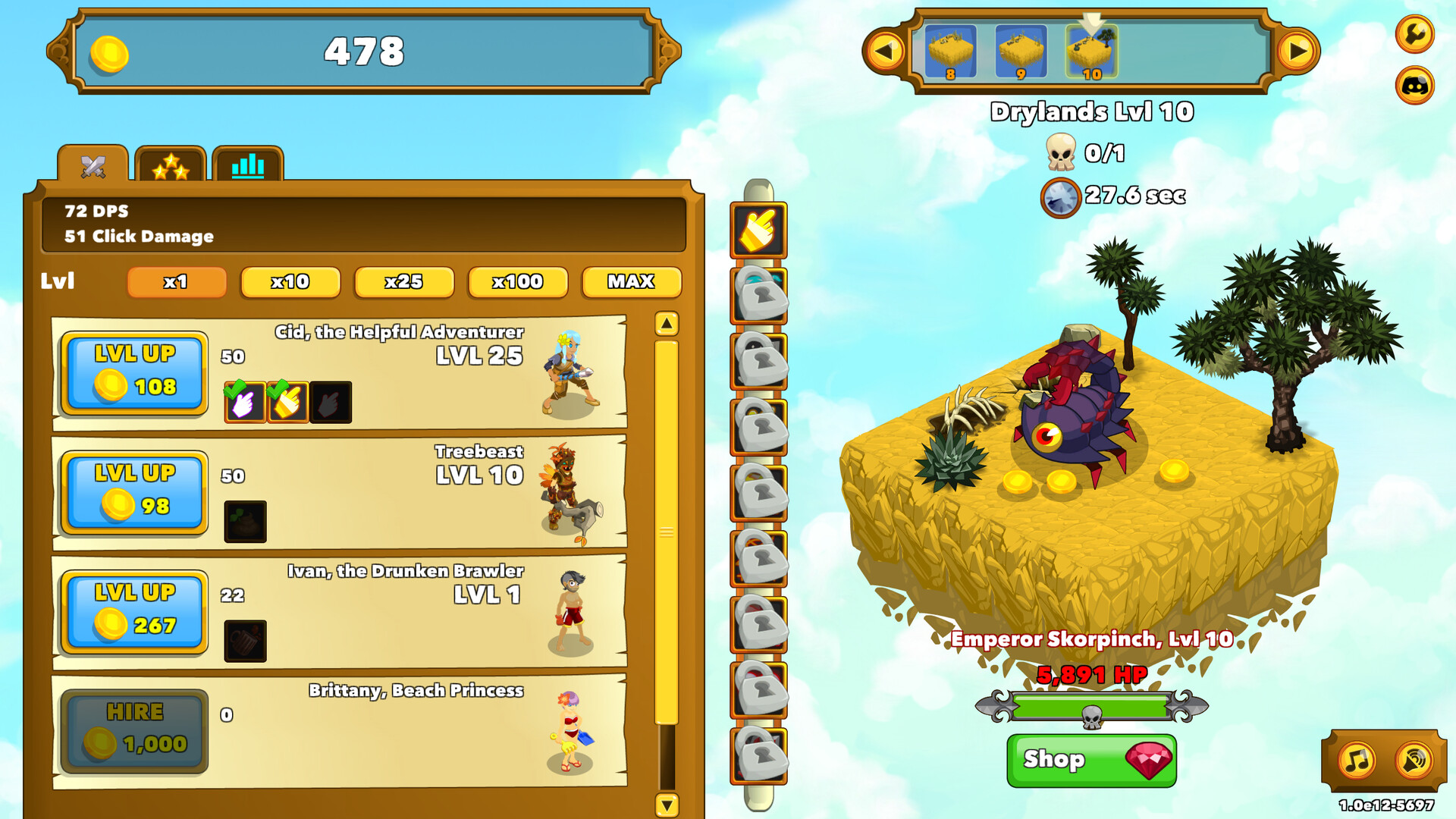 Screenshot of Clicker Heroes