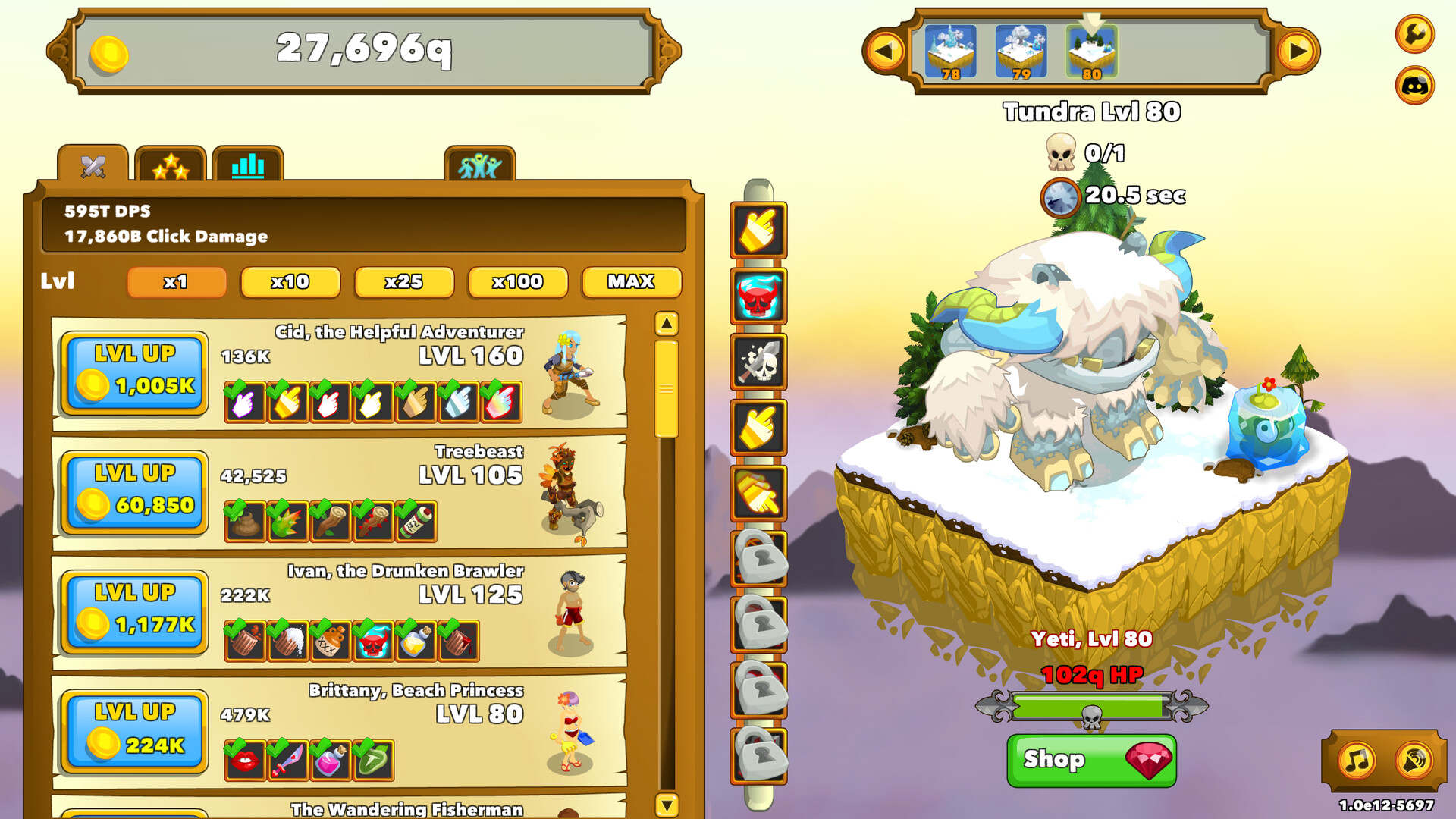 Screenshot of Clicker Heroes