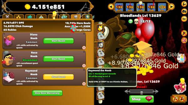 Screenshot z Clicker Heroes
