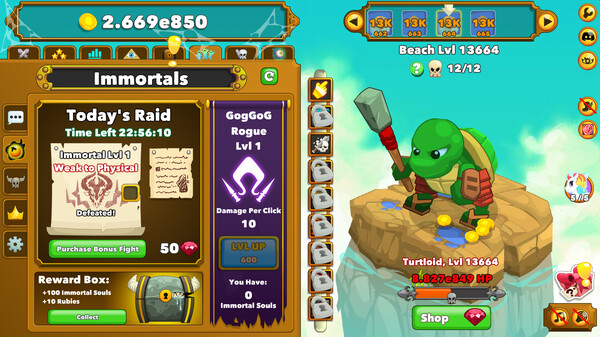 Screenshot z Clicker Heroes