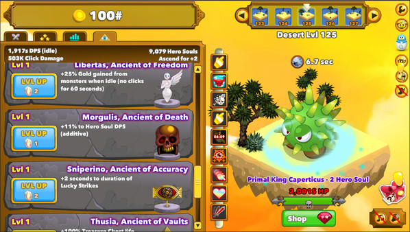 Screenshot z Clicker Heroes