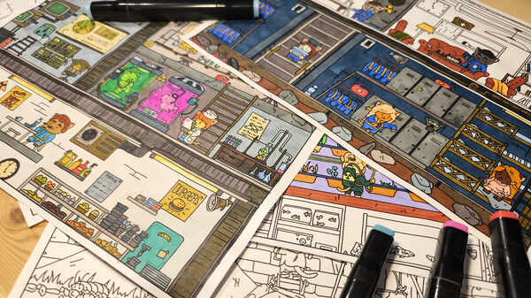 FIND ALL: Bunker - Coloring Book.