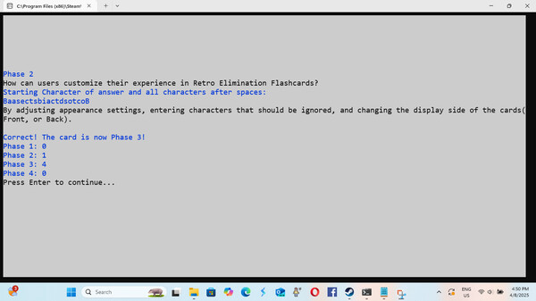 Retro Elimination Flashcards 2.