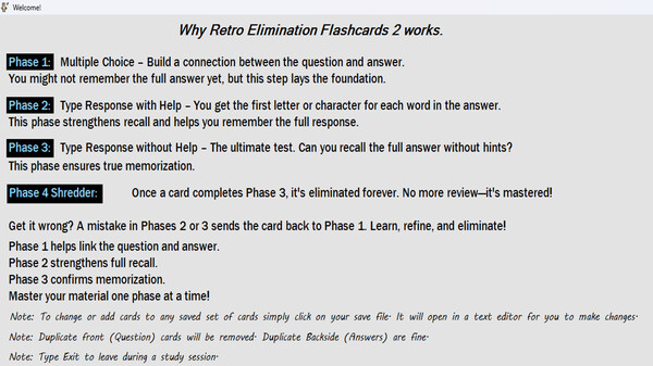 Retro Elimination Flashcards 2 screenshot 1