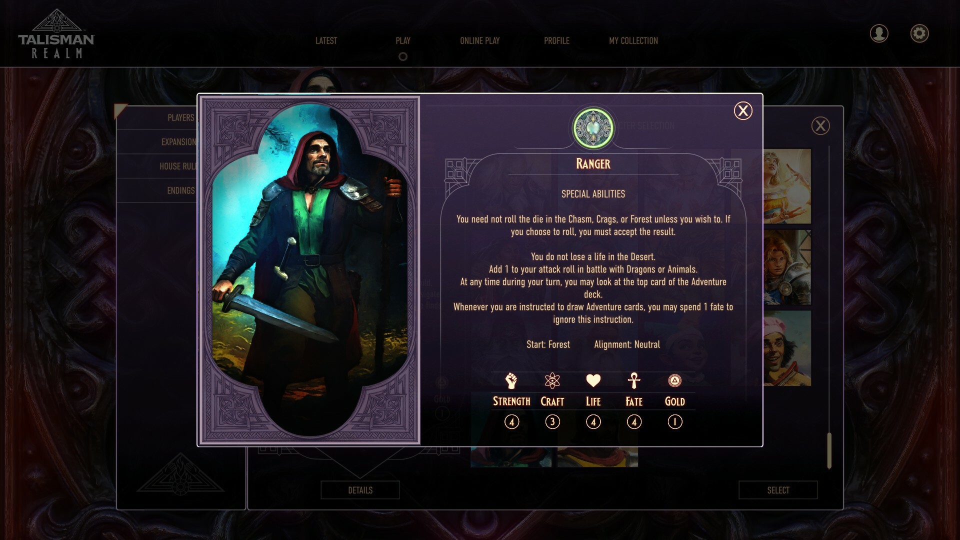 Talisman: Digital 5th Edition - The Ranger Character Featured Screenshot #1