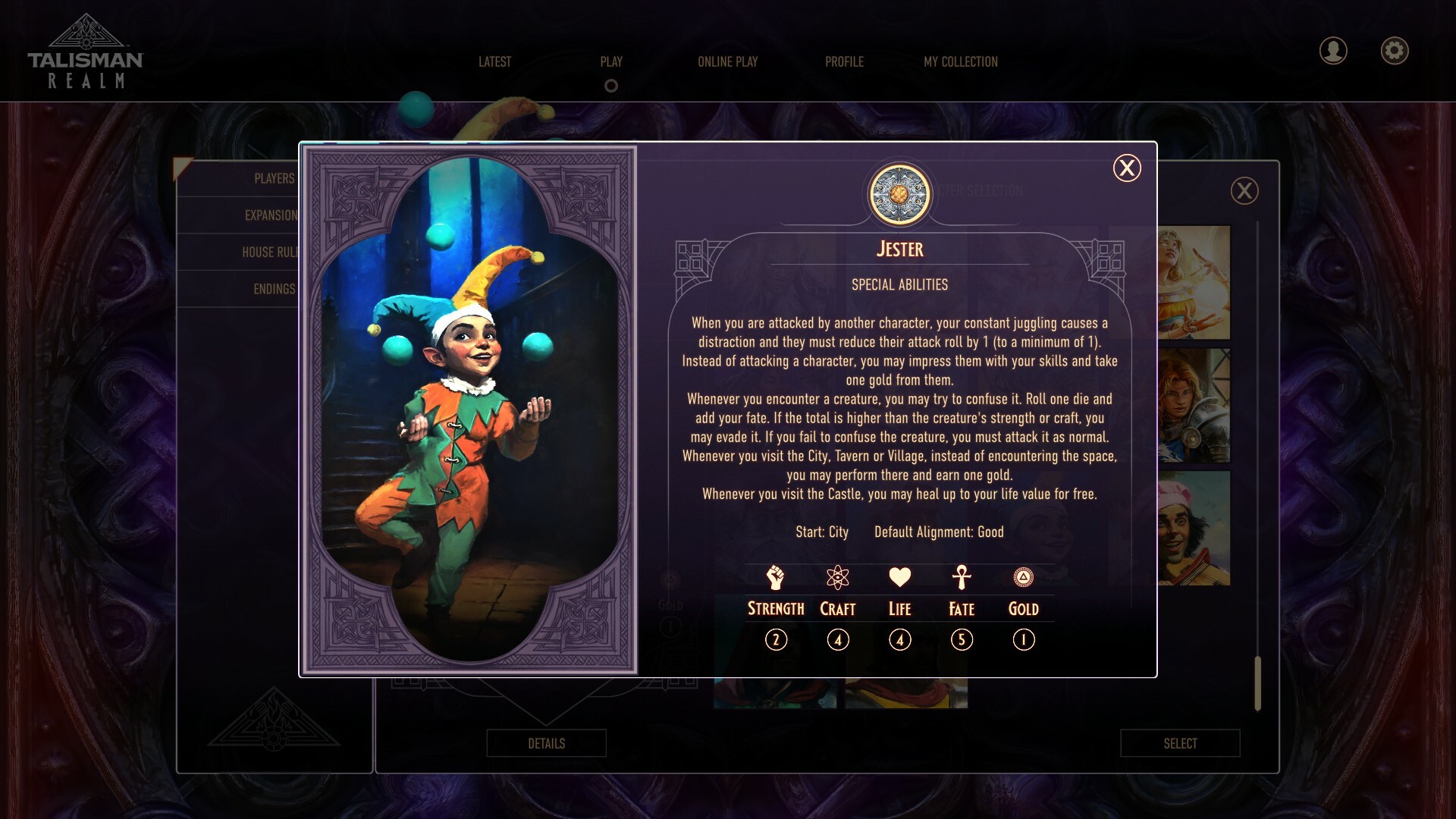 #5. Talisman: Digital 5th Edition - The Jester Character (Steam) De: Nomad Games