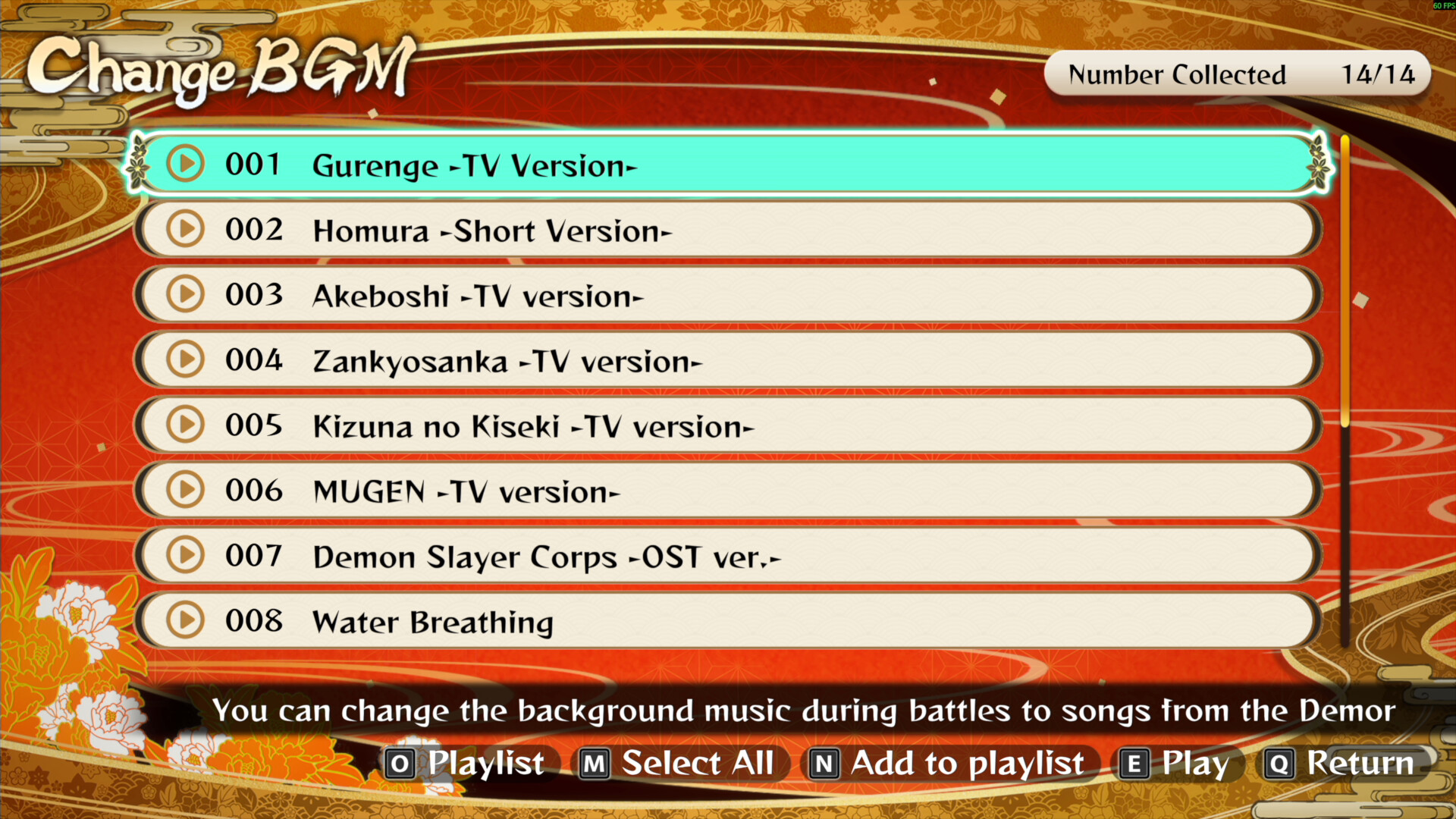 Demon Slayer -Kimetsu no Yaiba- The Hinokami Chronicles 2: Demon Slayer: Kimetsu no Yaiba Anime Songs & BGM Pack Featured Screenshot #1