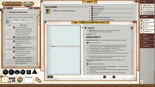 Fantasy Grounds - Pathfinder for Savage Worlds Bestiary 2