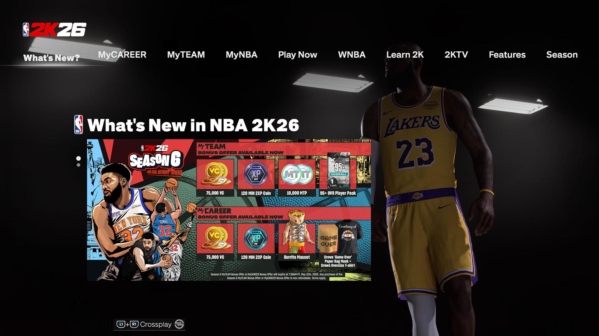 NBA 2K26 MyCAREER Season 6 Bonus Offer Featured Screenshot #1
