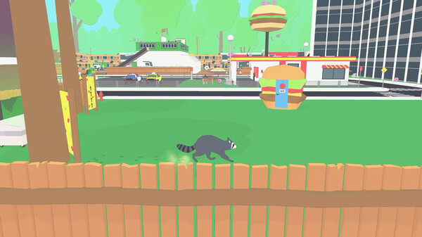 Screenshot of Raccoon Crime Spree gameplay showing in-action mechanics