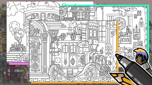 HIDDEN CATS 3: Steampunk - Coloring Book