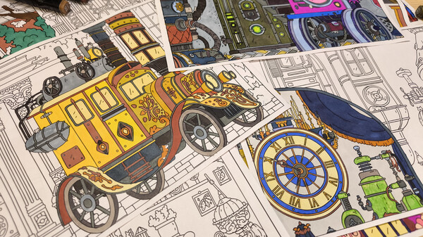 HIDDEN CATS 3: Steampunk - Coloring Book