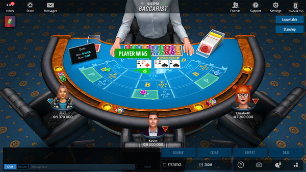 Screenshot of Baccarat online: Baccarist gameplay showing in-action mechanics