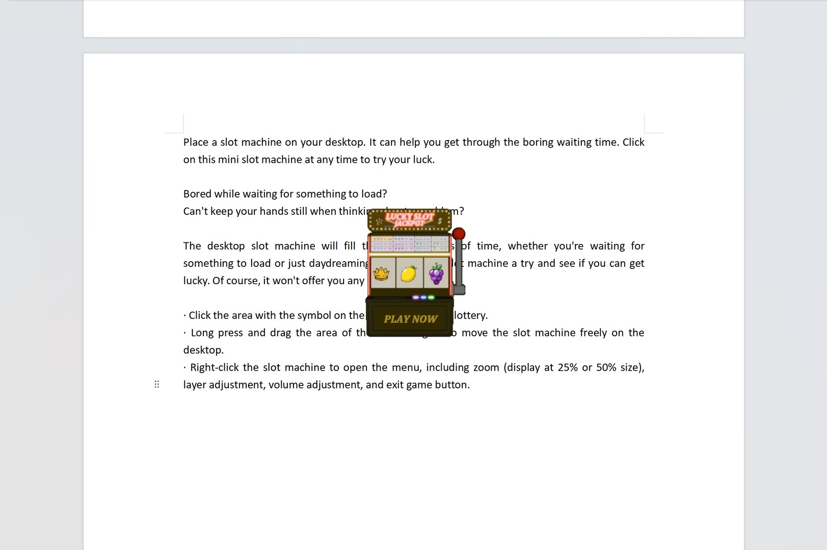 Desktop Slot Featured Screenshot #1