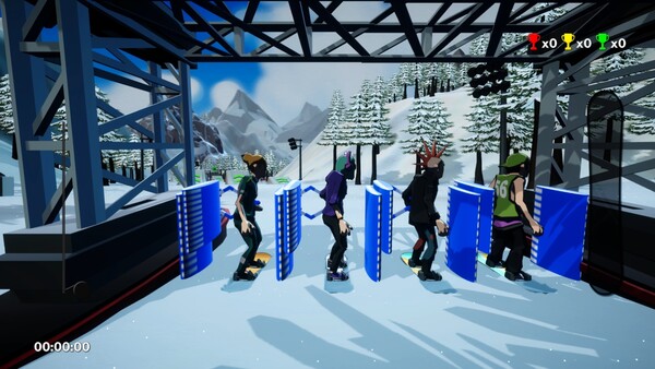 Screenshot of Slopeside Kings gameplay showing in-action mechanics
