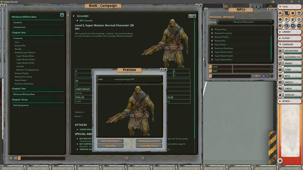 Fantasy Grounds - Fallout RPG - NPC Pack 4 - Mariposa Military Base