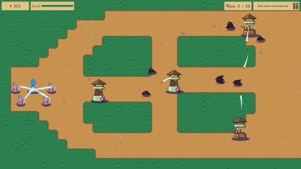Screenshot of Defense of Wancotte gameplay showing in-action mechanics