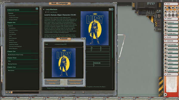Fantasy Grounds - Fallout RPG - NPC Pack - Hollywood Heroes