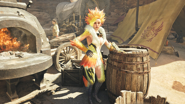 Monster Hunter Wilds - Gemma Outfit: Redveil Seikret Dress