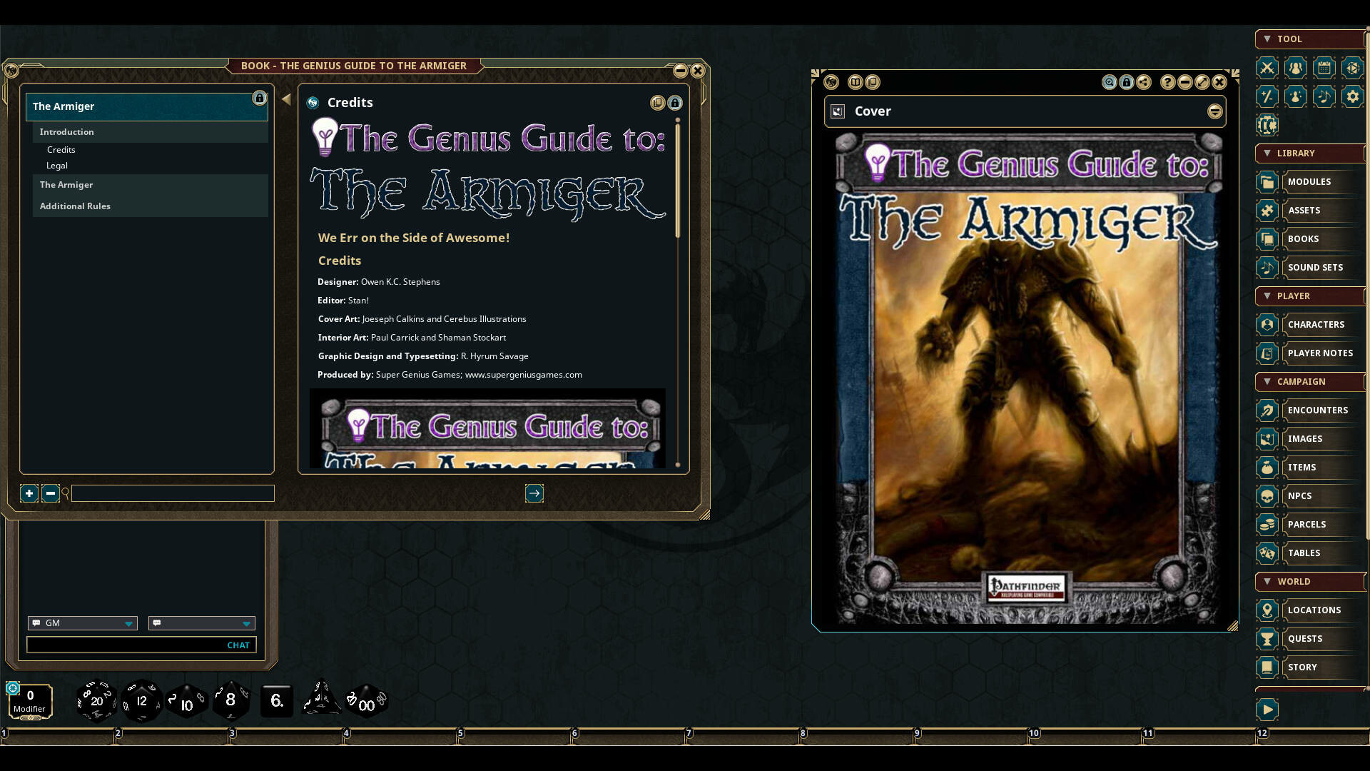 Fantasy Grounds - The Genius Guide to the Armigerのスクリーンショット 1