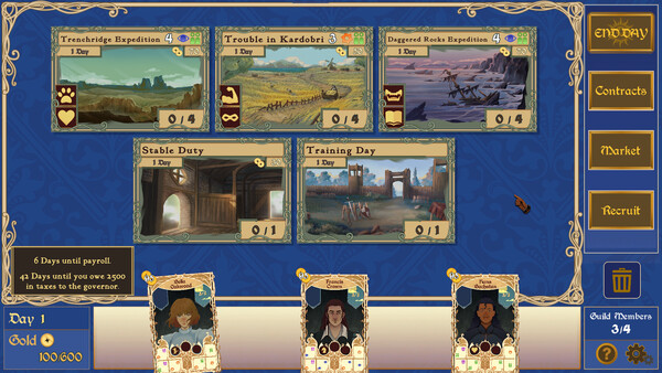 Screenshot of Guilds of Greybrook gameplay showing in-action mechanics