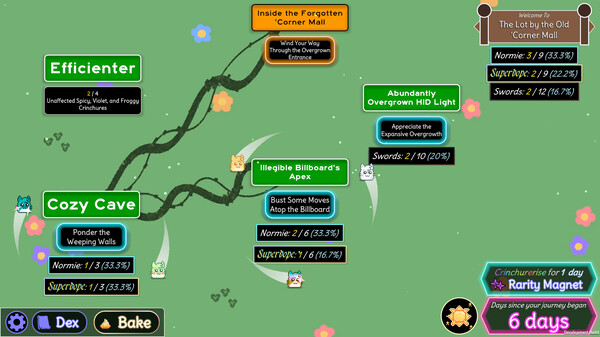 Screenshot of Crinchure Collector gameplay showing in-action mechanics