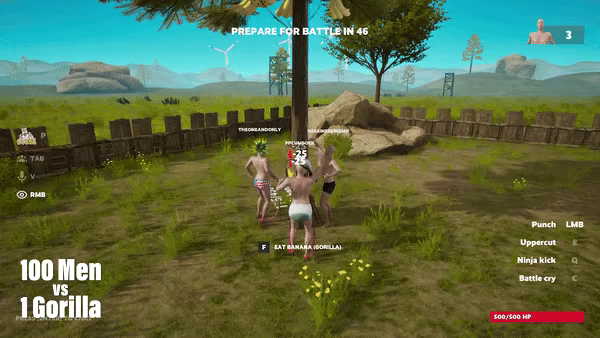 100 Men vs 1 Gorilla video 3