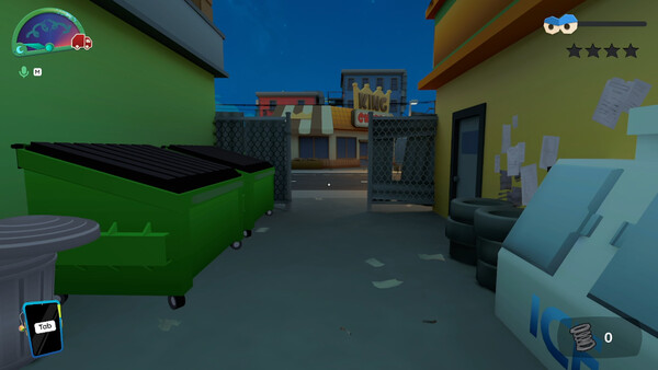 Screenshot of Dumpster Divers gameplay showing in-action mechanics