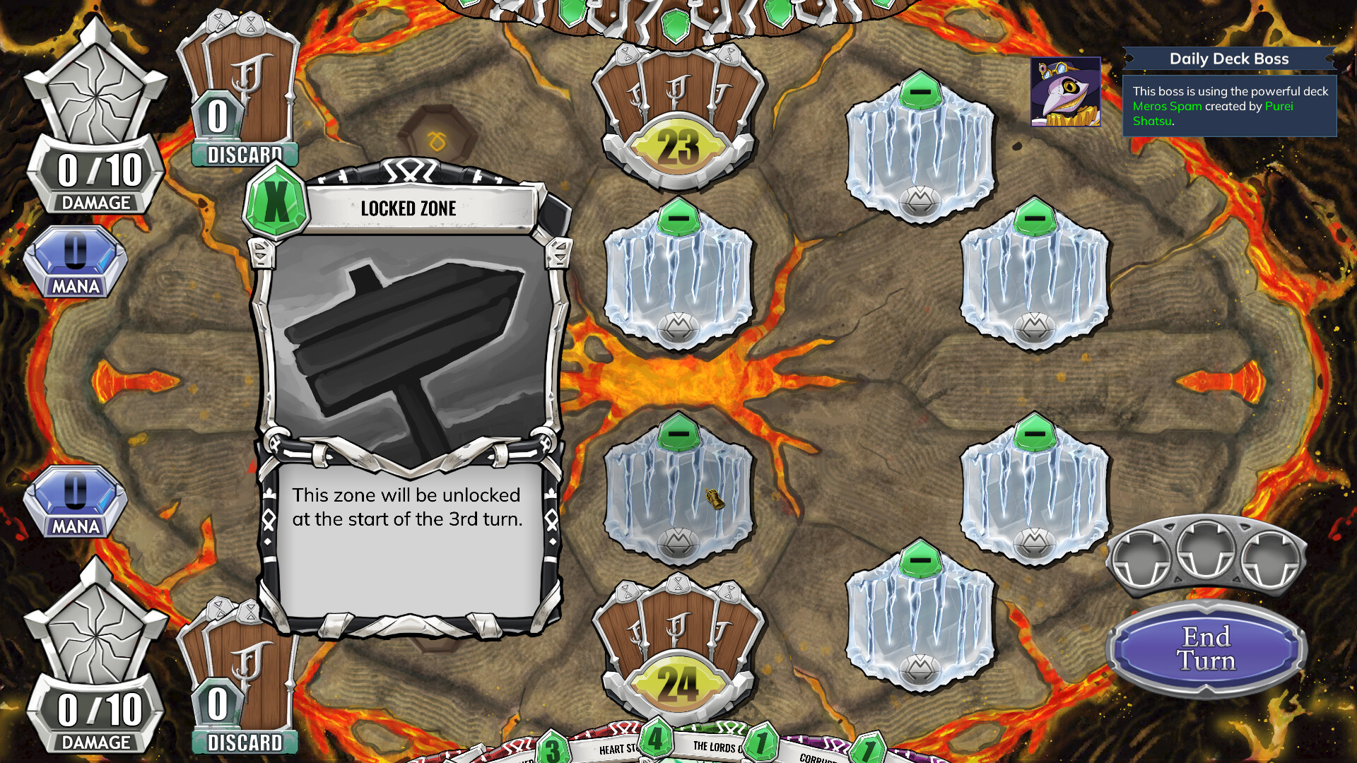 A card duel in Primateria: Reburn