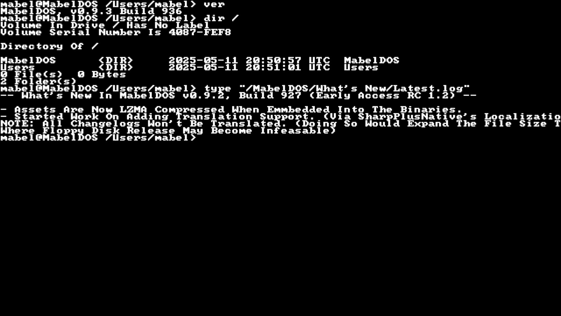 MabelDOS screenshot 1