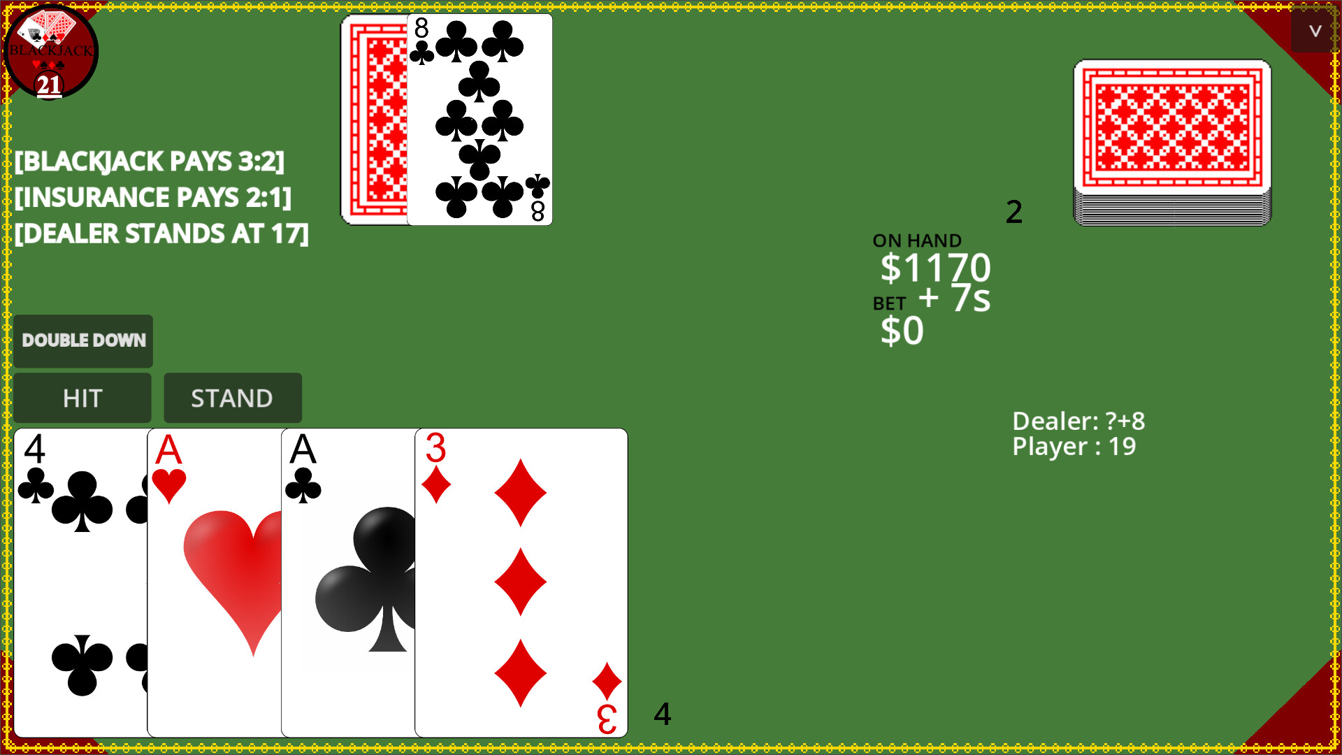 Blackjack Simple screenshot #10