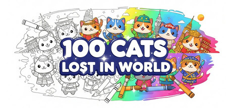 100 Cats Lost In World Find & Color game cover