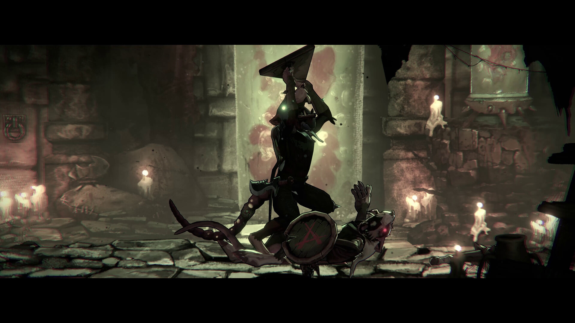 Skaven assassin Vihneek silhouetted in the Deathmaster reveal art