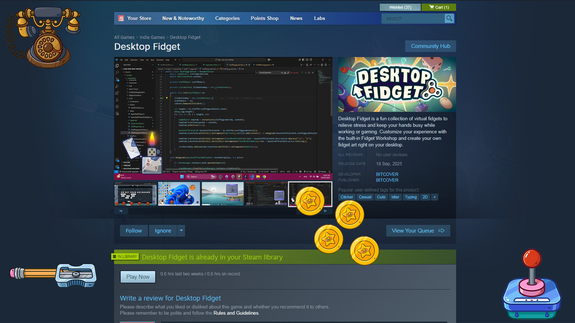 #4. Desktop Fidget (Steam) 由: BITCOVER