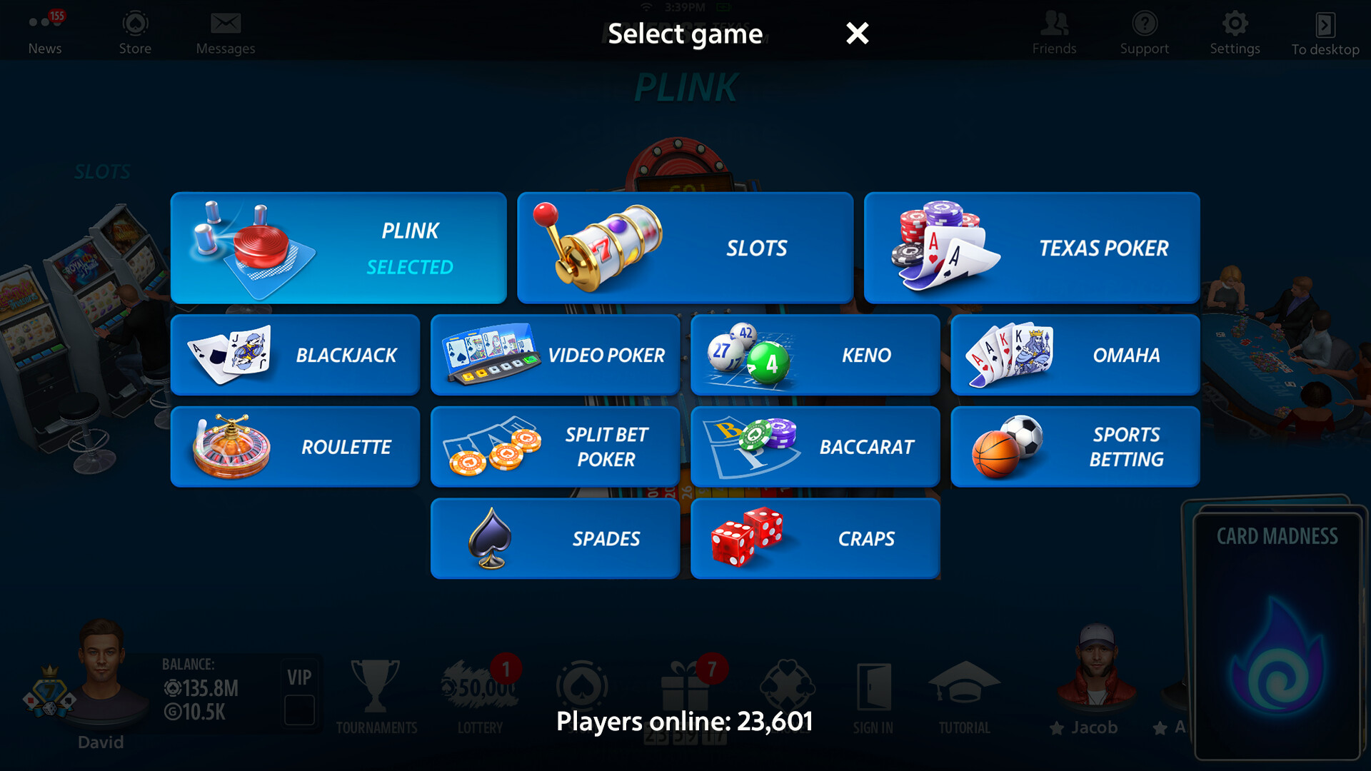 Screenshot of Plink by Pokerist