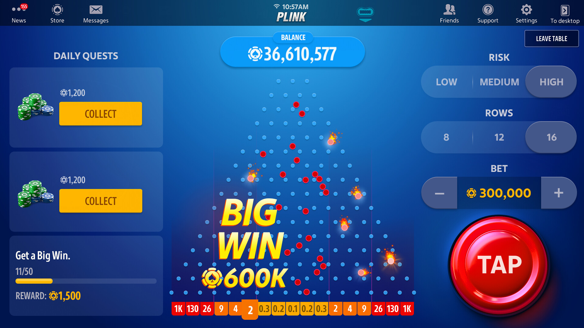 Screenshot of Plink by Pokerist