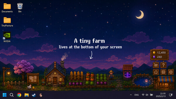 Screenshot of My Little Farm gameplay showing in-action mechanics