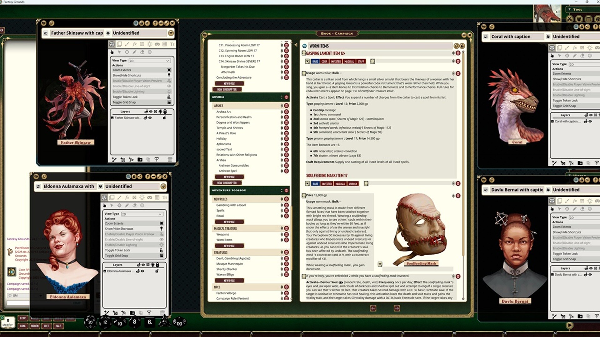 Fantasy Grounds - Pathfinder 2 RPG - Curtain Call Adventure Path - Singer, Stalker, Skinsaw Man (2 of 3) screenshot 3