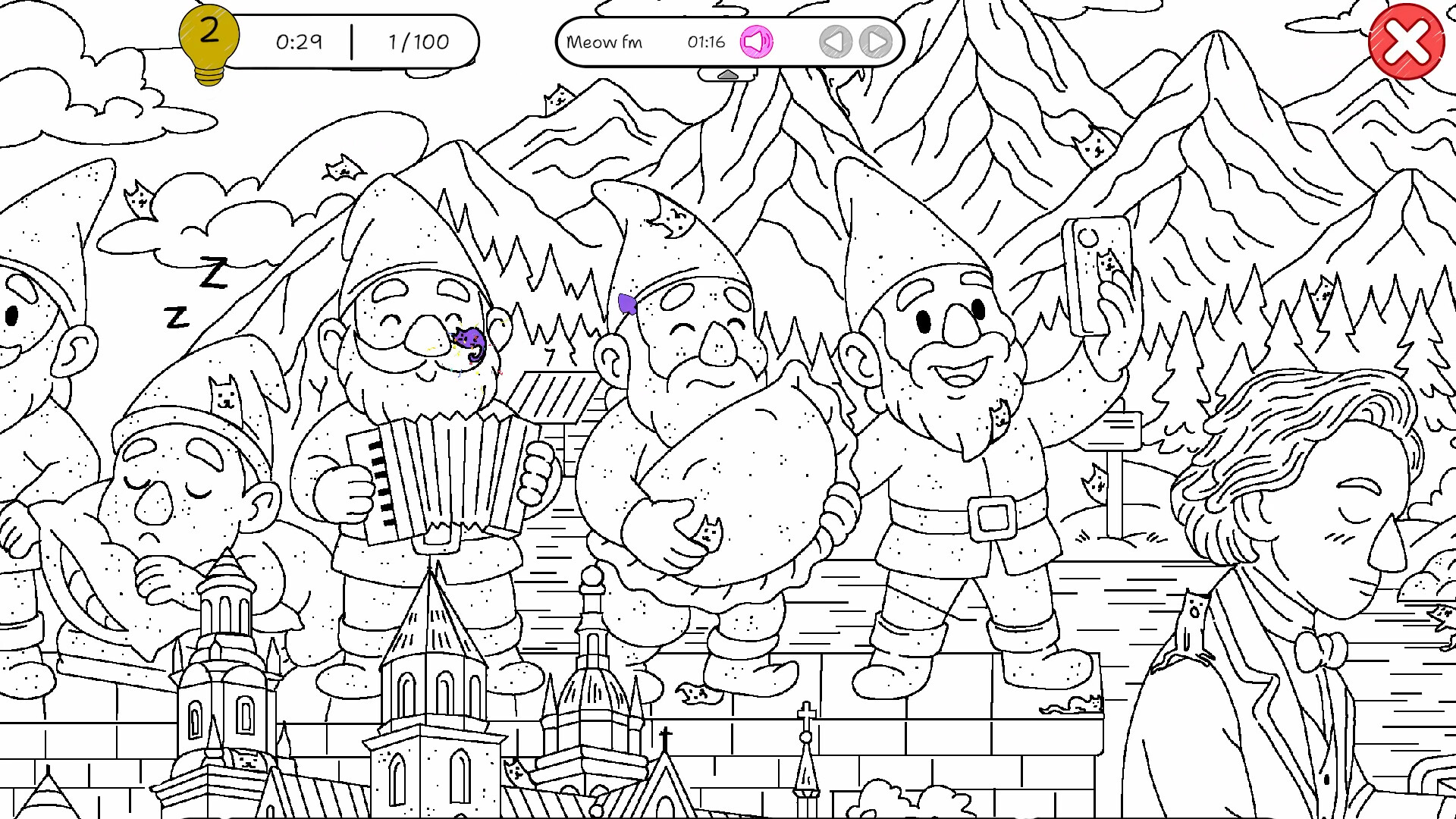 100 Cats Lost In Poland Find & Color screenshot #2