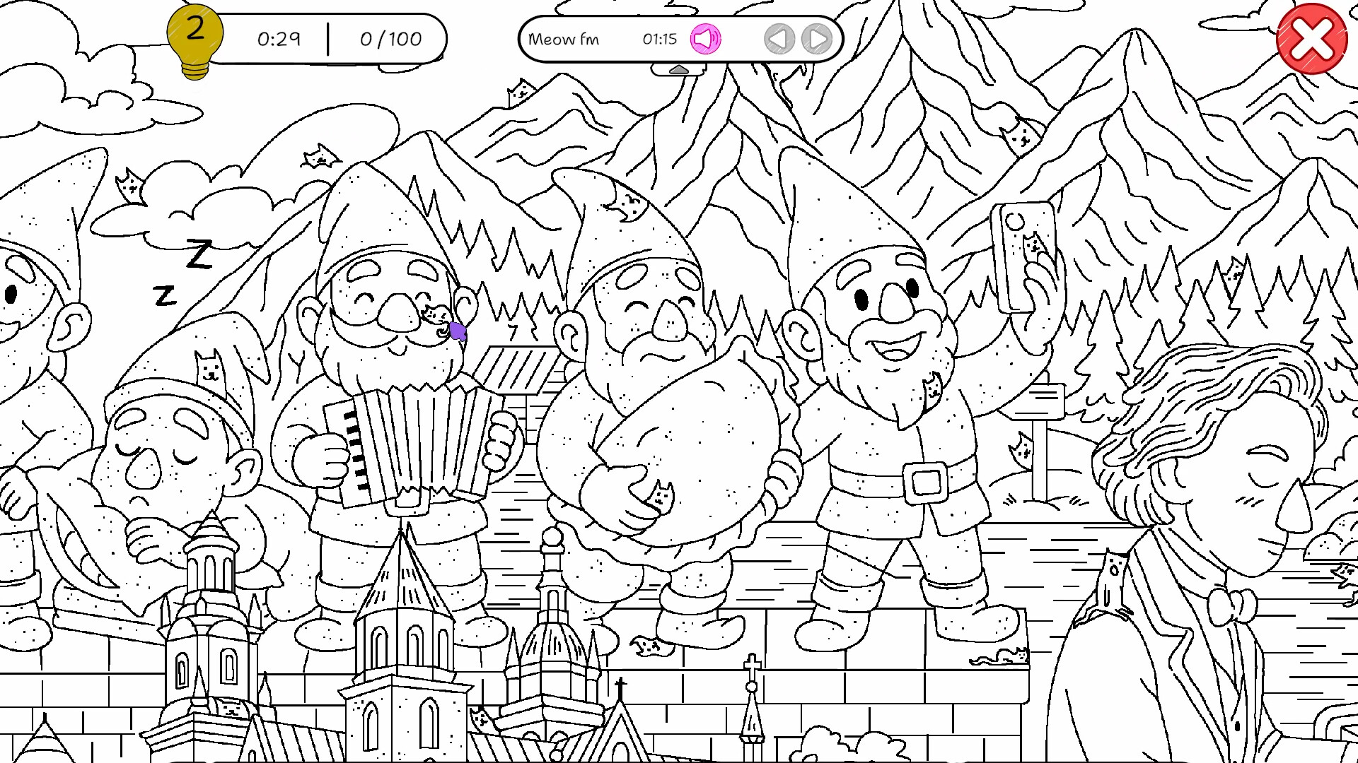 100 Cats Lost In Poland Find & Color screenshot #1