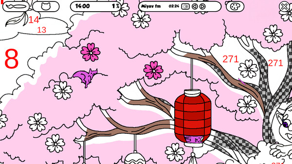 Screenshot of 100 Cats Lost In Japan Find & Color