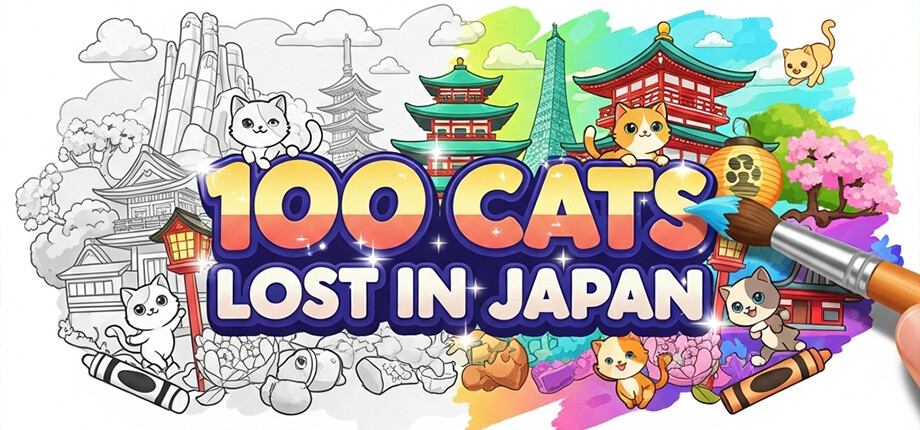 100 Cats Lost In Japan Find & Color header image