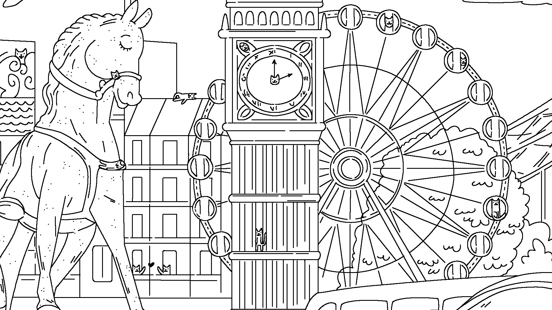 100 Cats Lost In England Find & Color screenshot #4